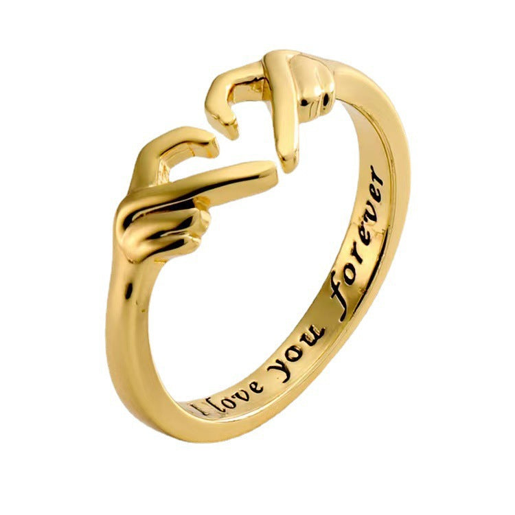 Heart Fashion Love Hug Hand Couple For Rings