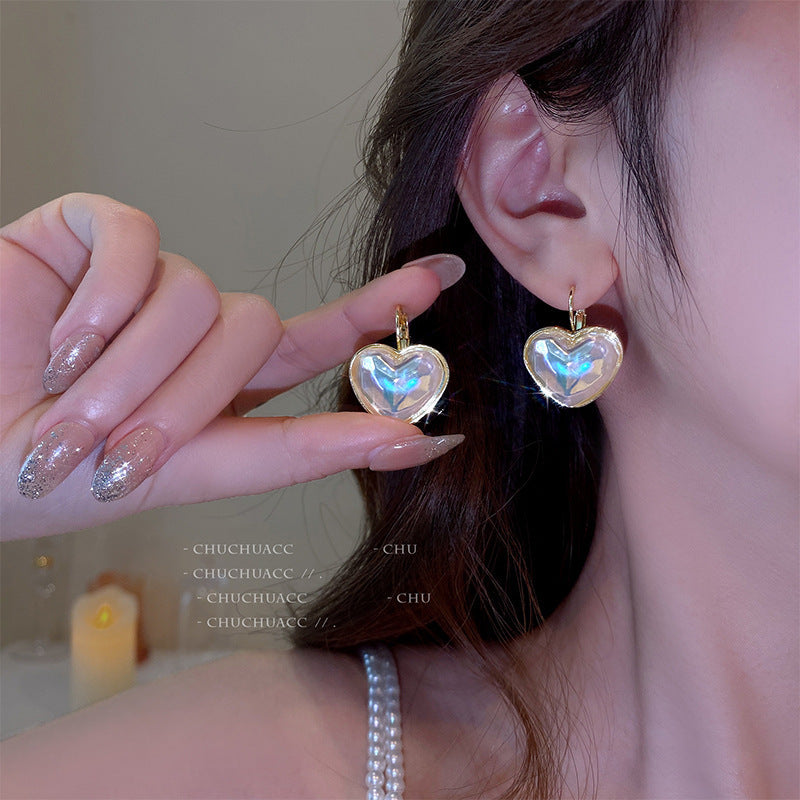 Mermaid Love Heart Niche Design Pearl Trendy Sweet Earrings
