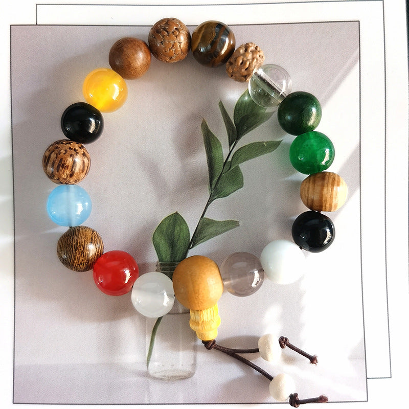 Women's & Men's Root White Jade Lotus Rosary Seed Scenic Bracelets