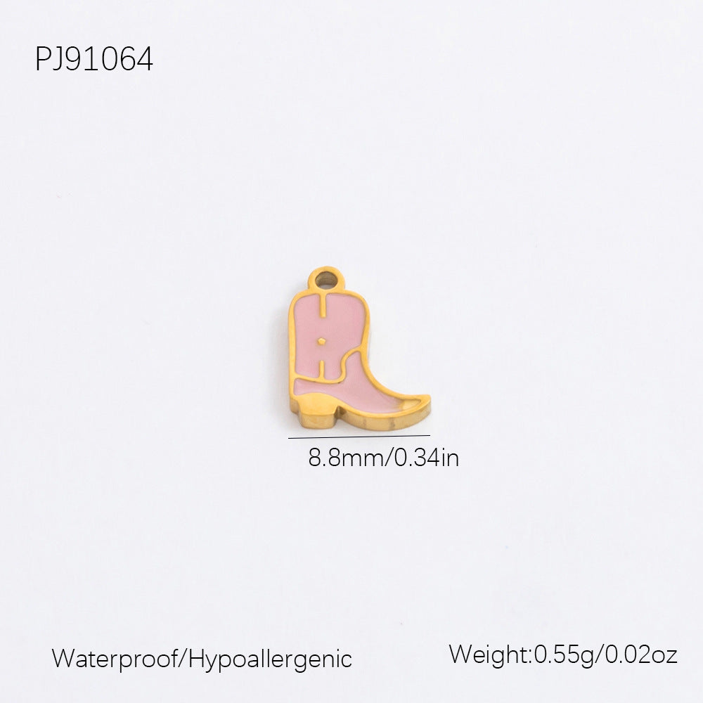 Stainless Steel Dripping Cute Cartoon Accessories Gold-plated Pendants