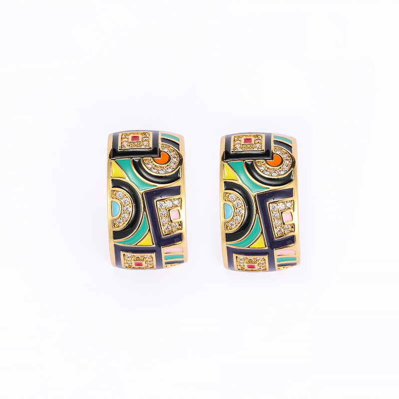 Women's Color Enamel Shaped Elegant High-grade Personality Special Interest Light Luxury Rings