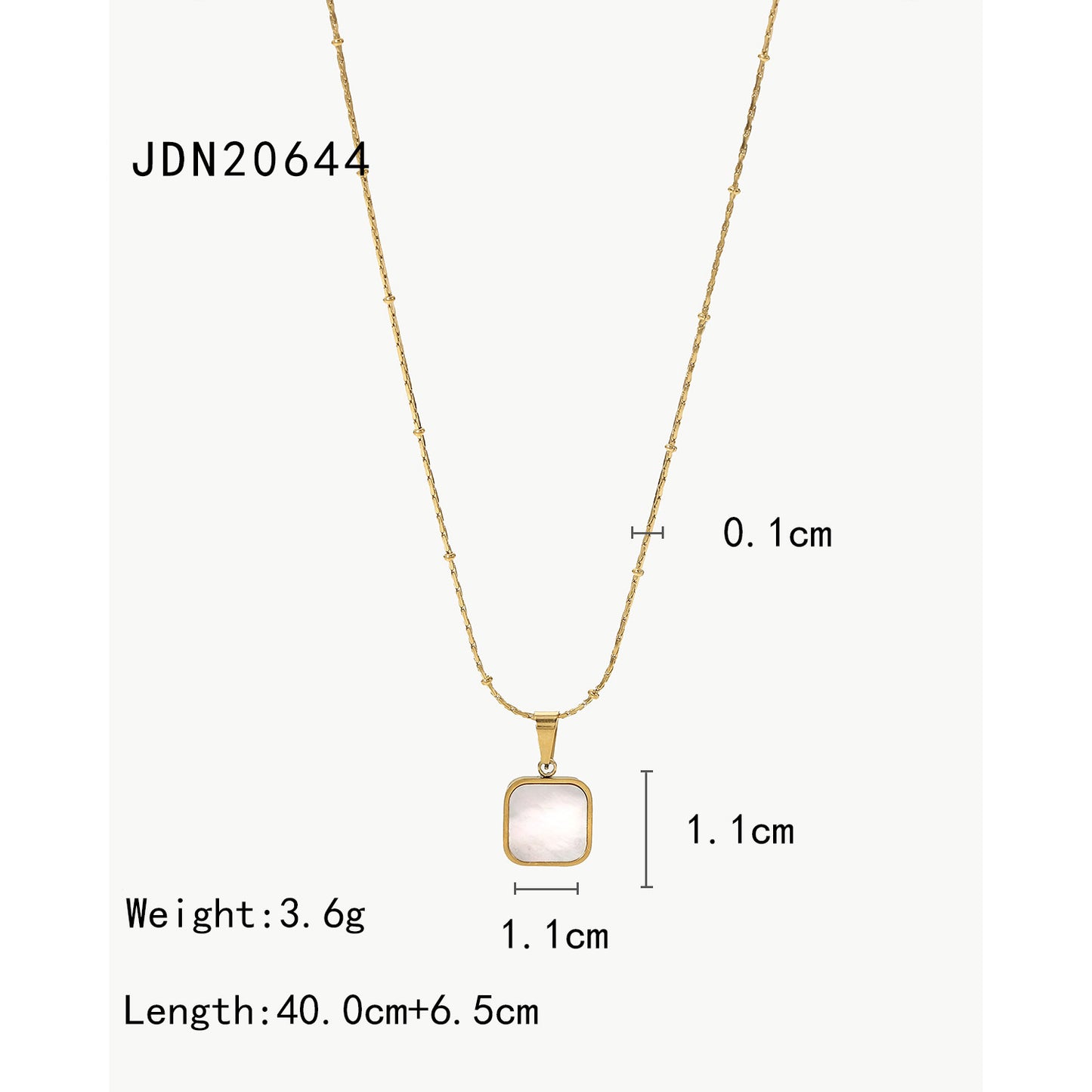 Women's Stainless Steel Style Fashion Personality Square Necklace