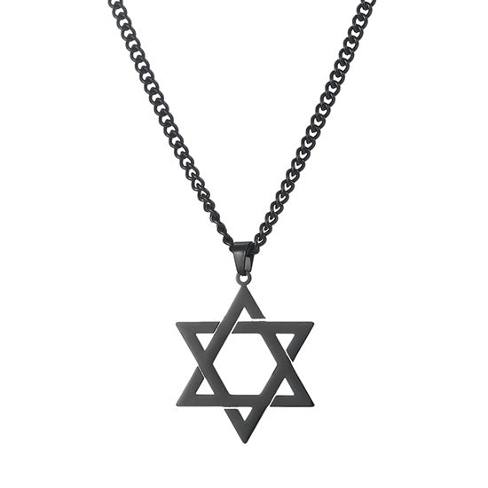 Women's & Men's Style Stainless Steel Hexagram Fashion Simple Wandering Necklaces