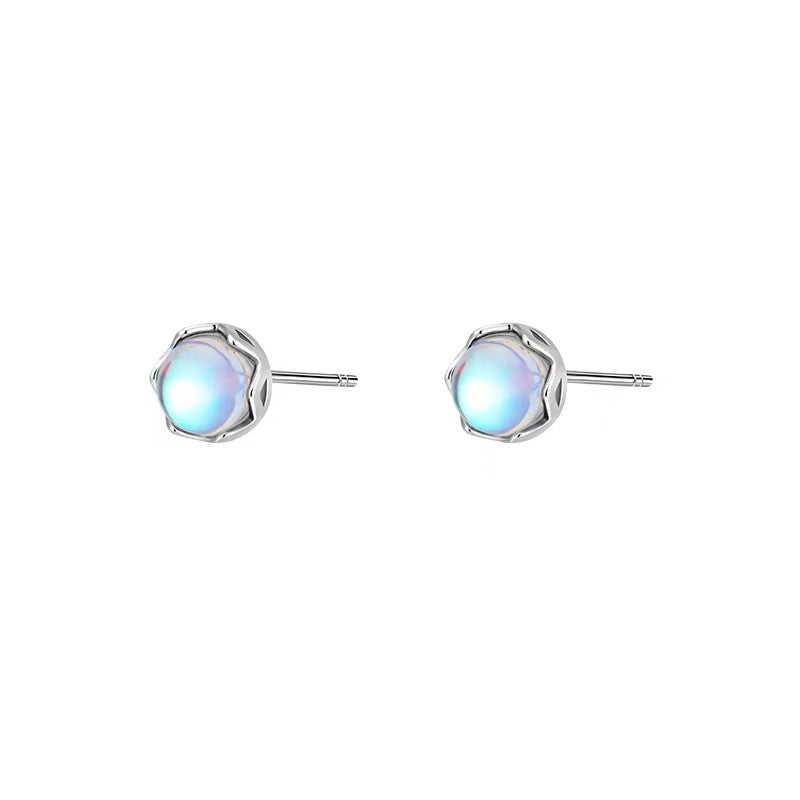 Women's Korean Fashion Moonstone Trendy Design High-grade Earrings