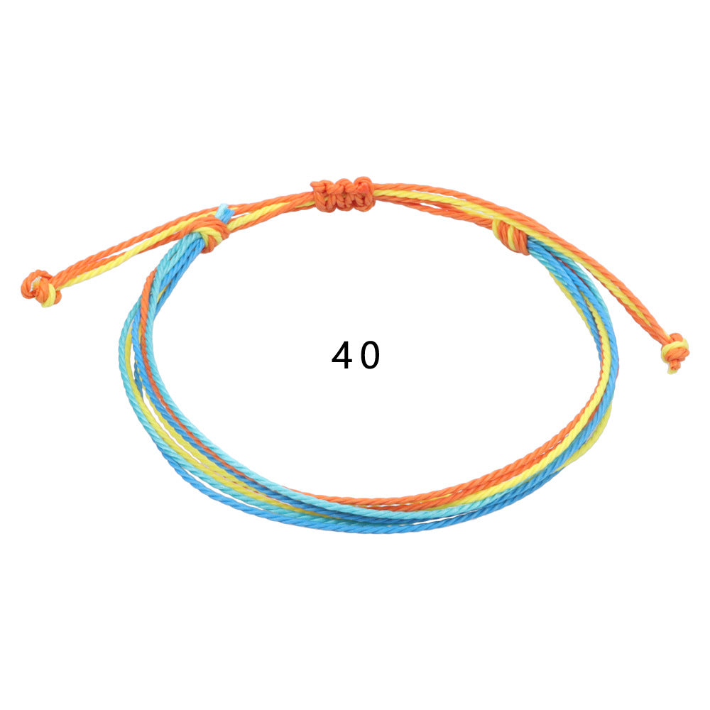 Taiwan Wax Line Hand Weaving Multicolor Colorful Bracelets