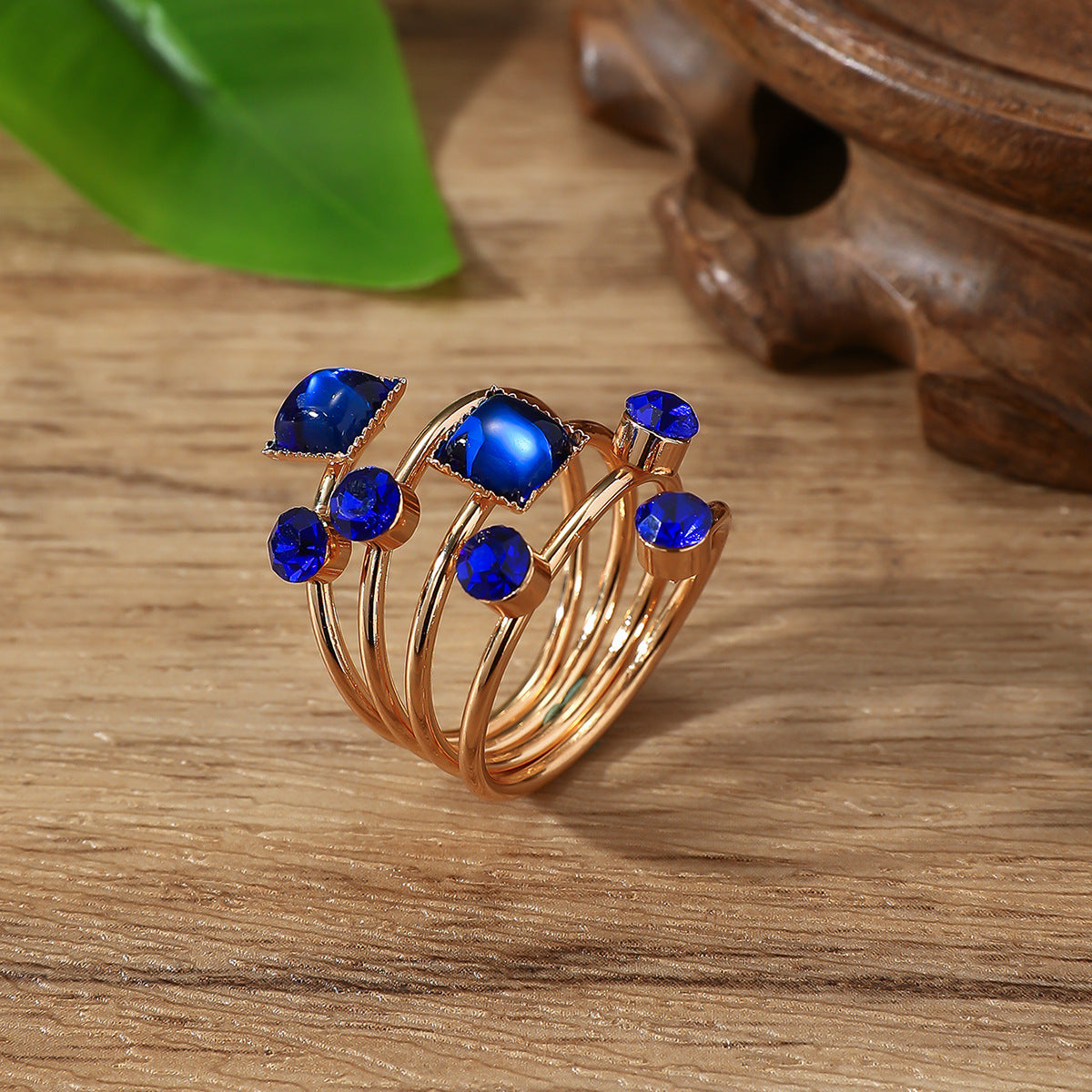 Crystal Gemstone Exaggerated Main Spring Original Ring