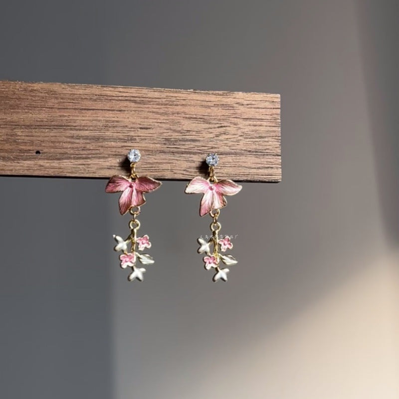 Women's Vintage Spring Butterfly For Fashionable Versatile Design Sense Earrings