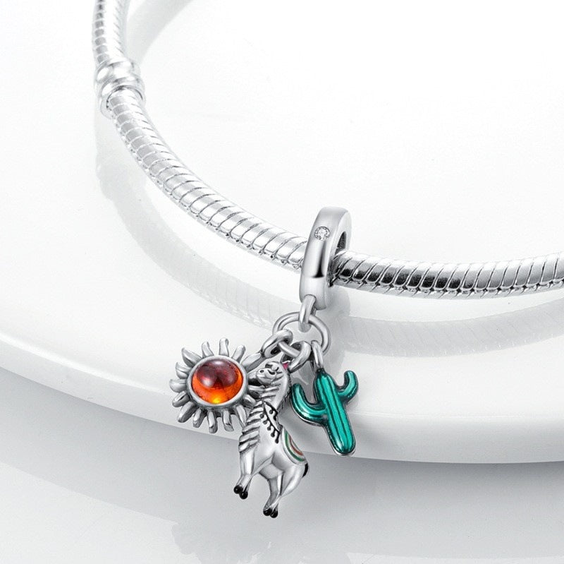 Versatile Women's Cactus Charm Sier Beads Jewelry Accessories