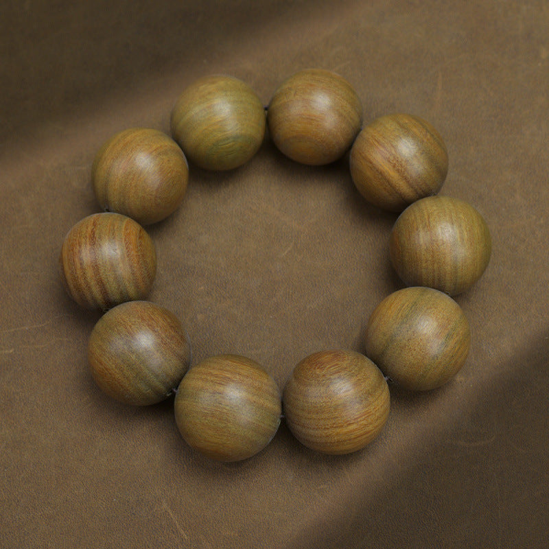 Natural Argentina Green Sandalwood Buddha Beads Ethnic Retro Couple Bracelet