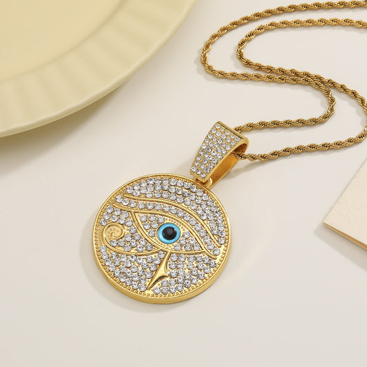 Hop Round Diamond Eye Of Horus Necklaces