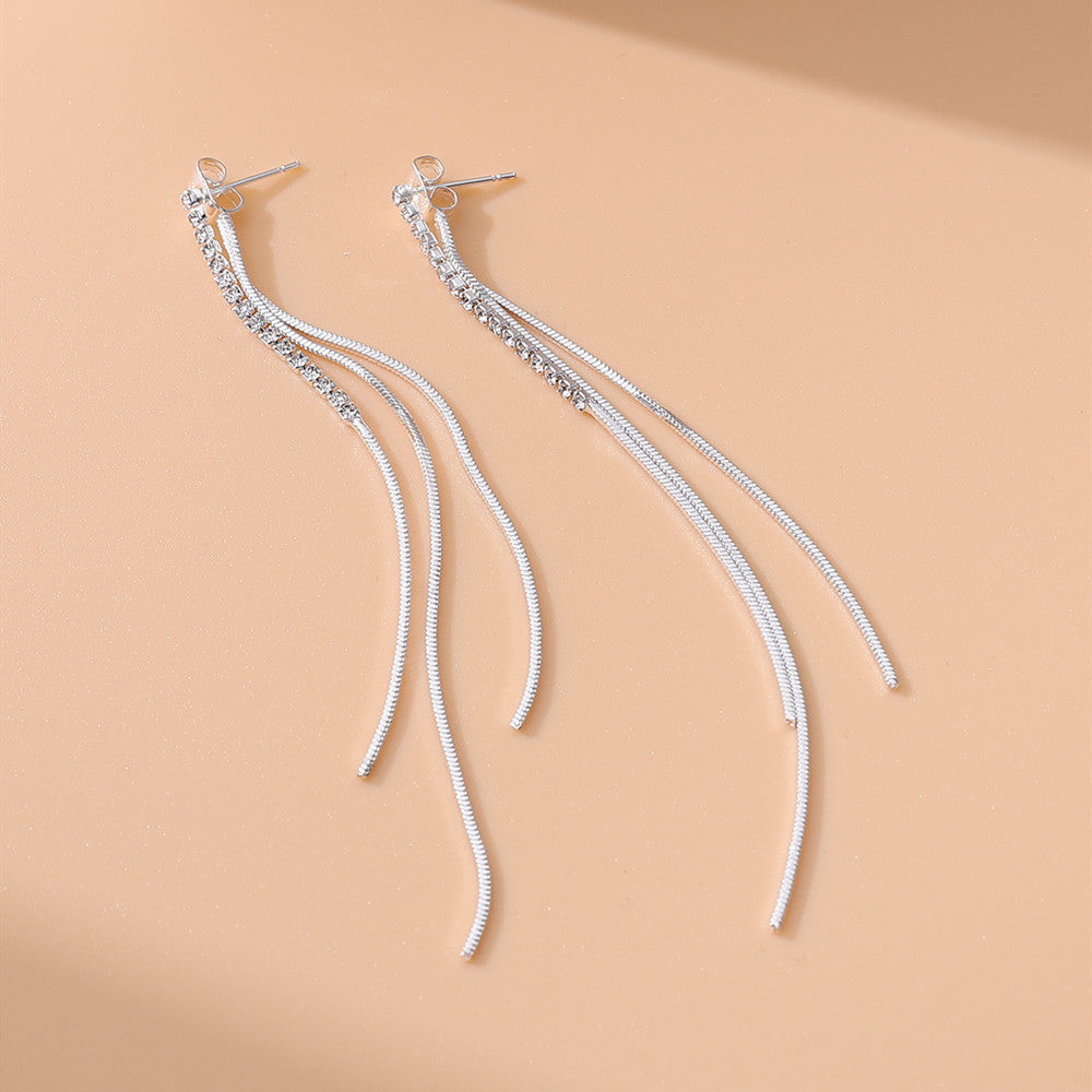 Shiny Diamond Tassel Temperament Wild Dangle Niche Ear Line