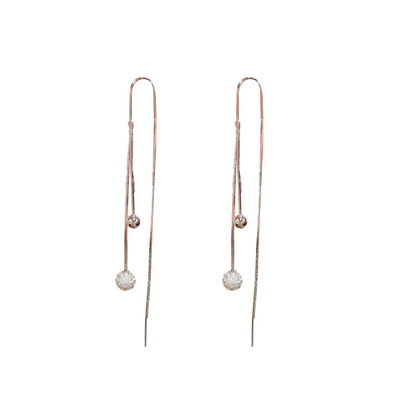Fashionable Zircon Ball Female Niche Design High-grade Ear Line