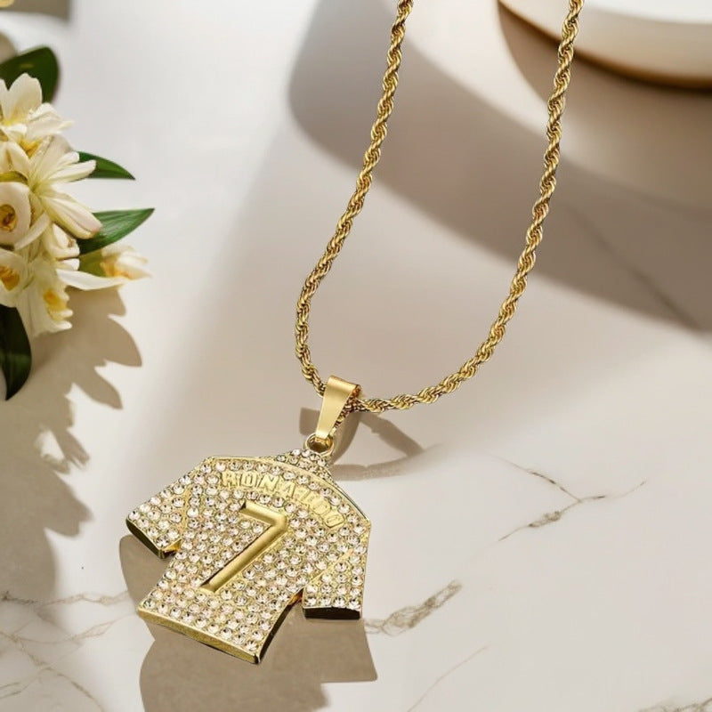 Men's Cool Trendy Diamond Jersey Stylish Simple Pendants