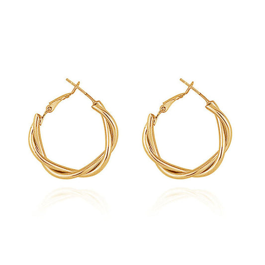 Women's Sier Needle Fashion Geometry Pattern Twist Simple Metal Personality Trendy Rings