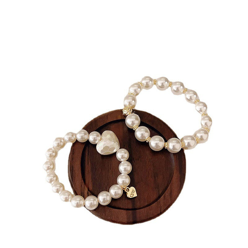 Pearl Hair Band Rubber Elegant Head Rope High Sense Female Bracelet