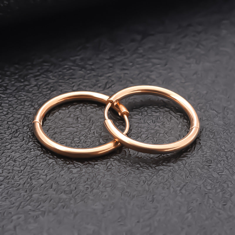 Women's & Men's Personalized Fashion Titanium Steel For Simple Glossy Clip Rings