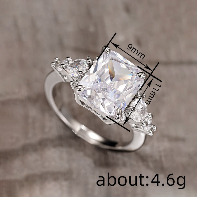 Women's Palace Style Elegant Affordable Luxury Geometric Square Classic Rings