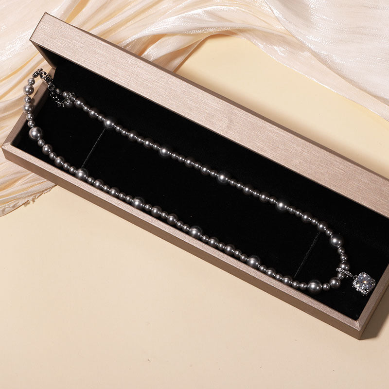 Women's Square Diamond Natural Shell Pearls Pearl Necklaces