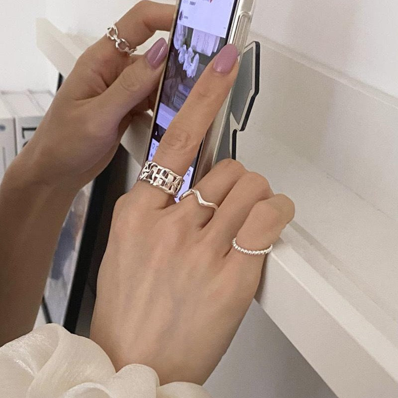 Women's Minority Design Weaving Hollow Open-end For Fashion Rings