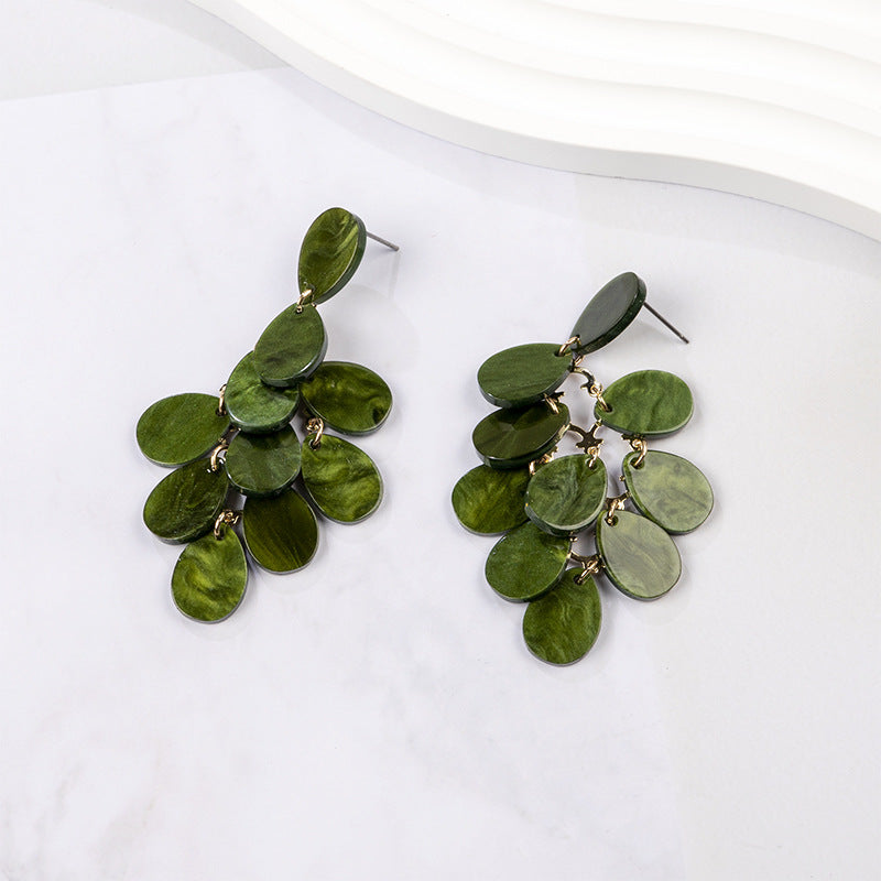 Trendy Exaggerated Personalized Water Drop Acrylic Acetate Vacation Earrings