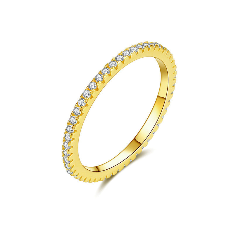 Personalized Trendy Imitation Diamond Full Gold Ring