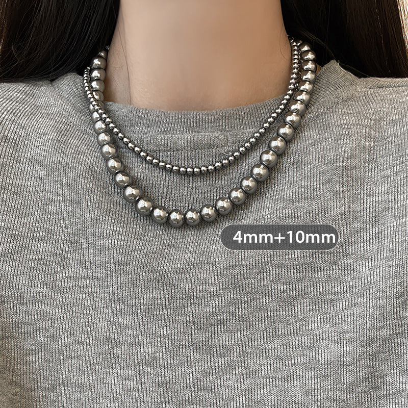 Women's Perfect Circle Pearl Twin Sweater Chain Light Necklaces