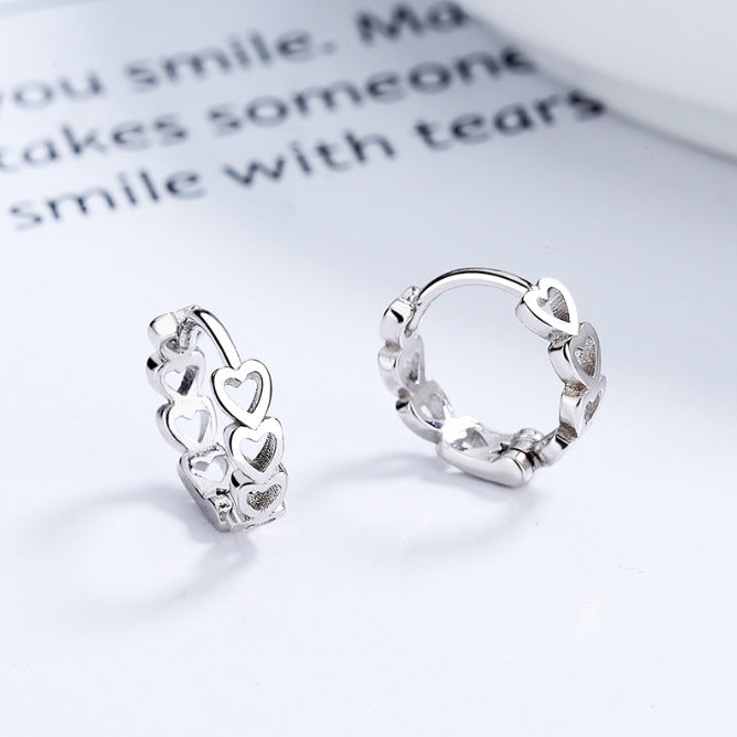 Love Heart Clip Mori Female Frosty Style Special Ear Buckle