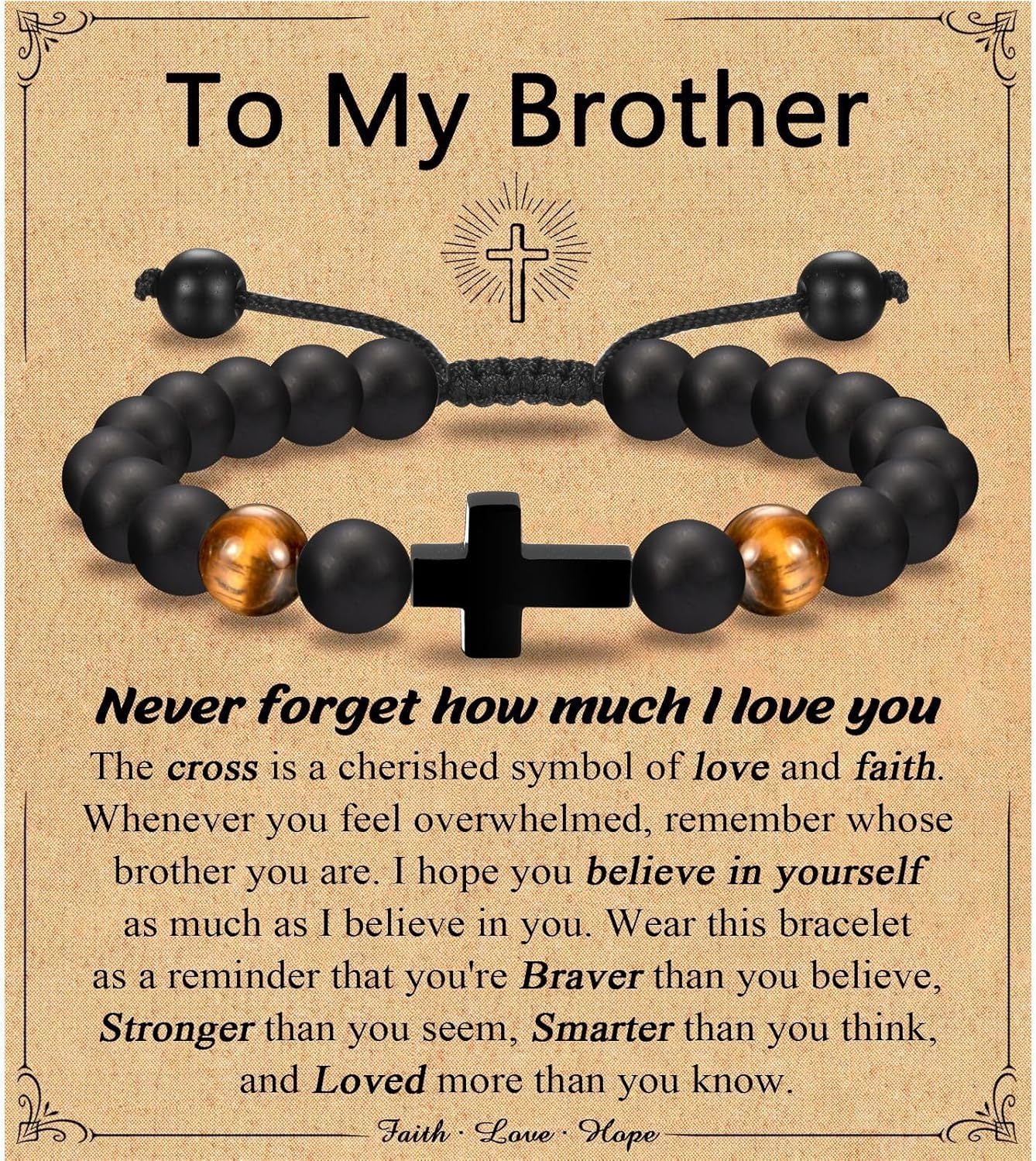 Men's Hand-knitted Rope Adjustable Cross Father's Day Bracelets