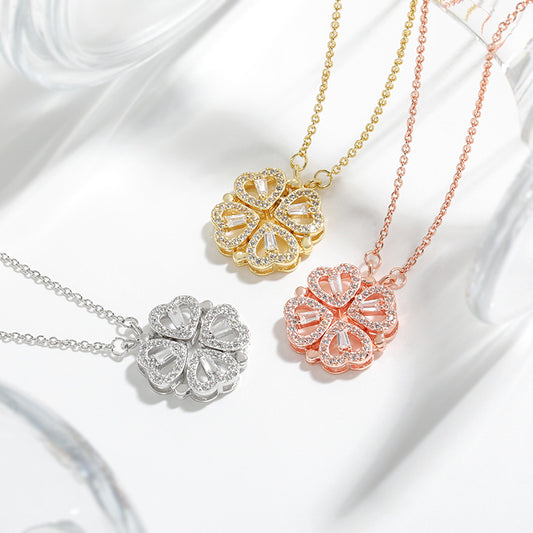 Love Heart Flowers Niche Design Heart-shaped Necklaces
