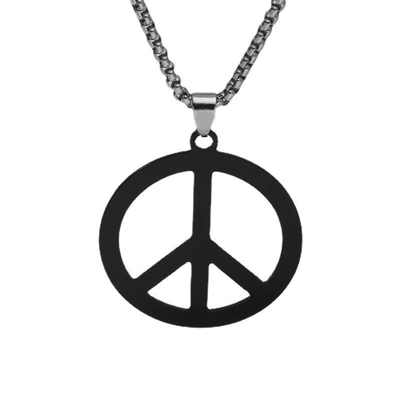 Men's Titanium Steel Stainless Korean Style Sweater Chain Peace Necklace