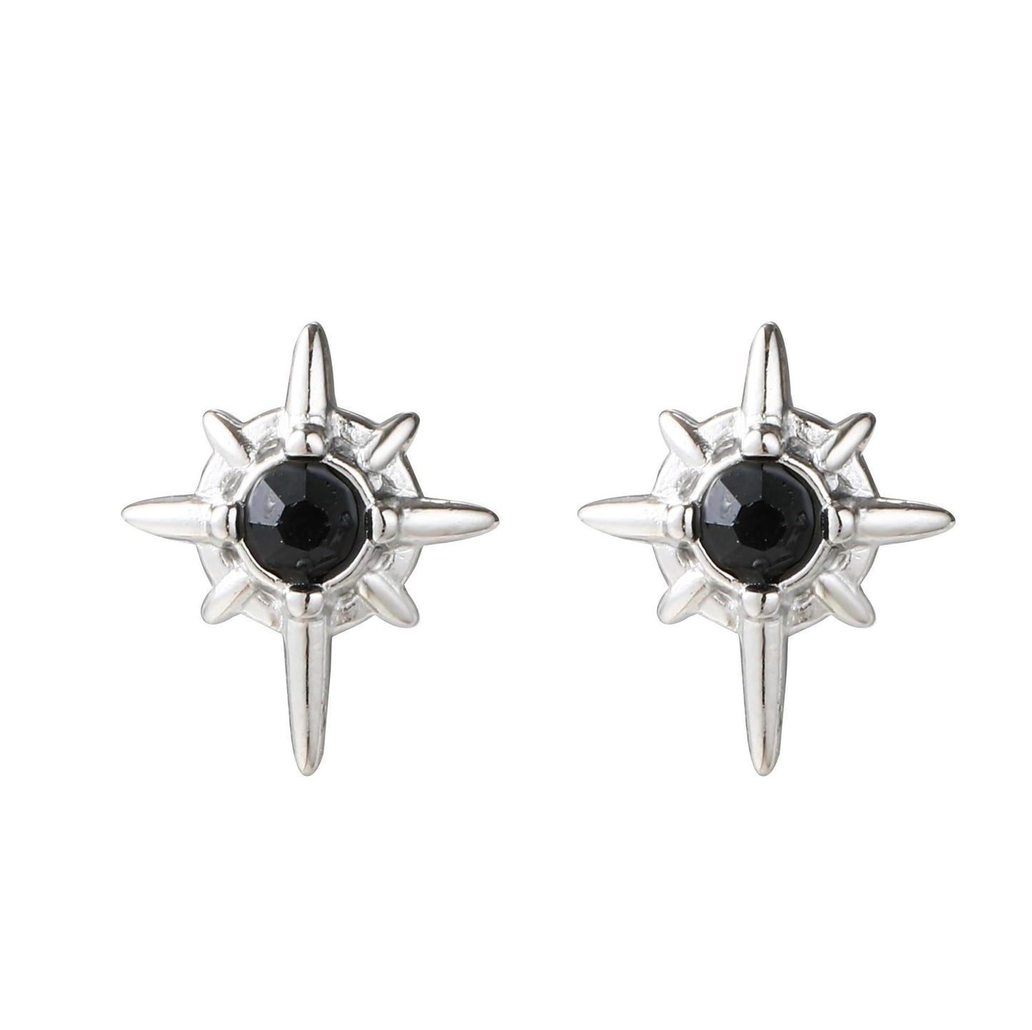 Women's & Men's Titanium Steel Eight Awn Star Inlaid Zircon Asterism Rings