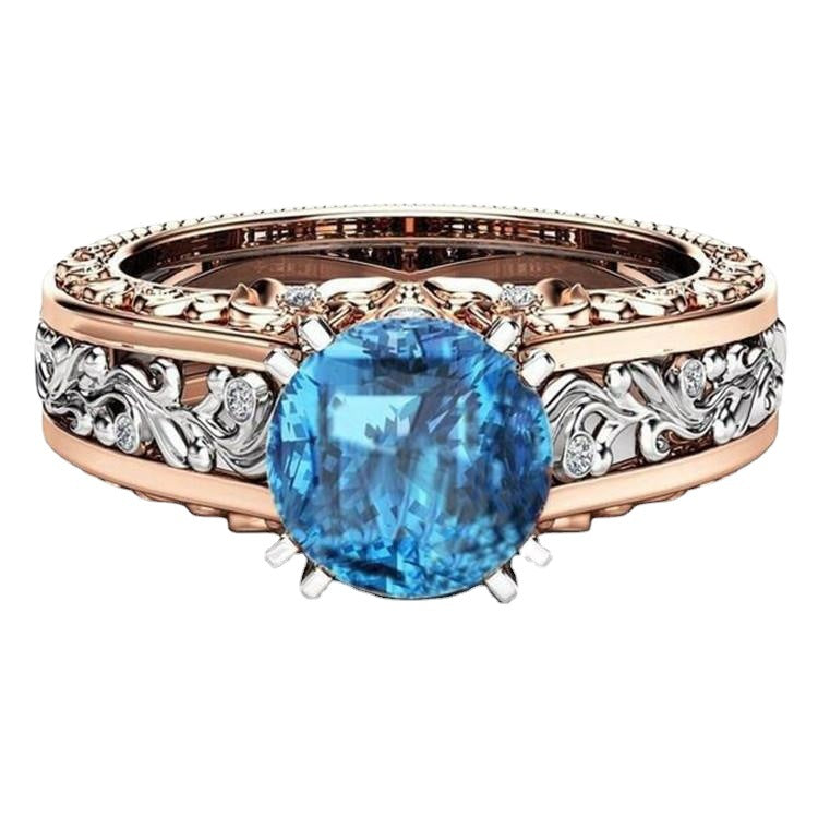 Gold-plated Rose Gold Color Separation Champagne Rings