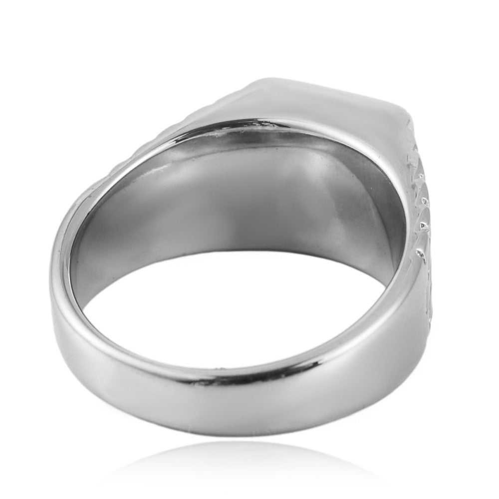Men's Steel Stone Retro Trendy Personality Punk Rings