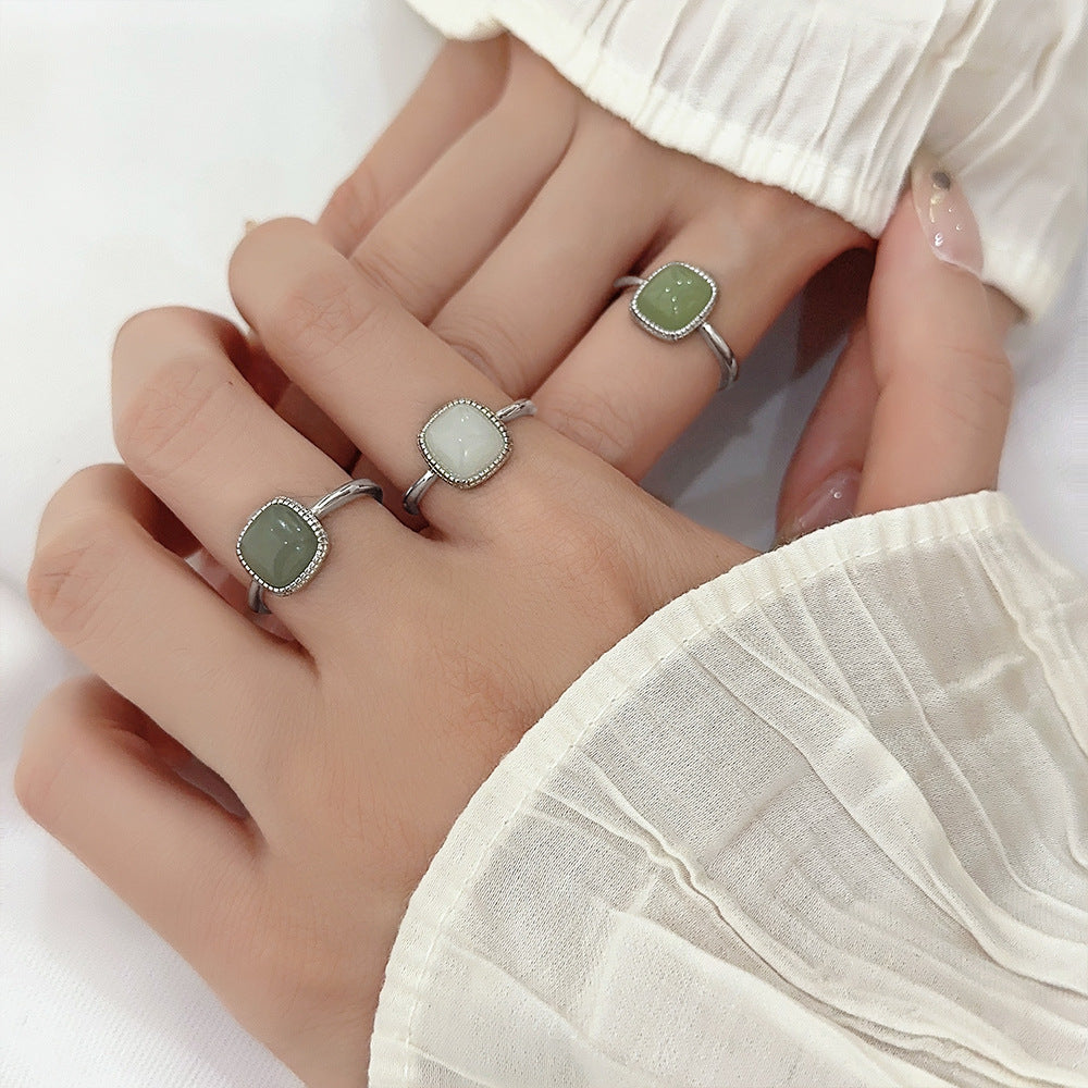 Sugar Cube Female Creative Sense Retro Rings