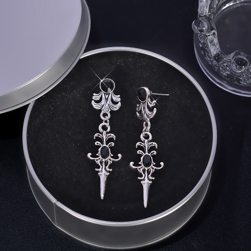 Retro Simple Stylish Exaggerated Alloy Electroplated Halloween Stud Earrings