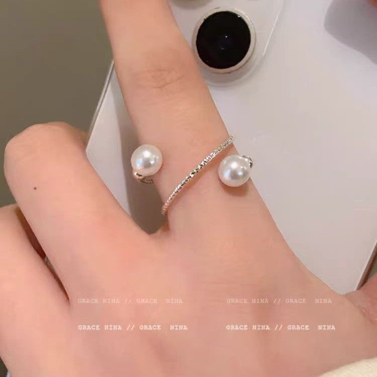 Around The Fingertips Simple Winding Pearl Female Design Index Finger Ring