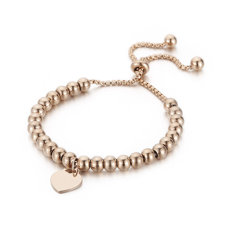 Ball Bead Chain Love Heart Retractable Bracelets