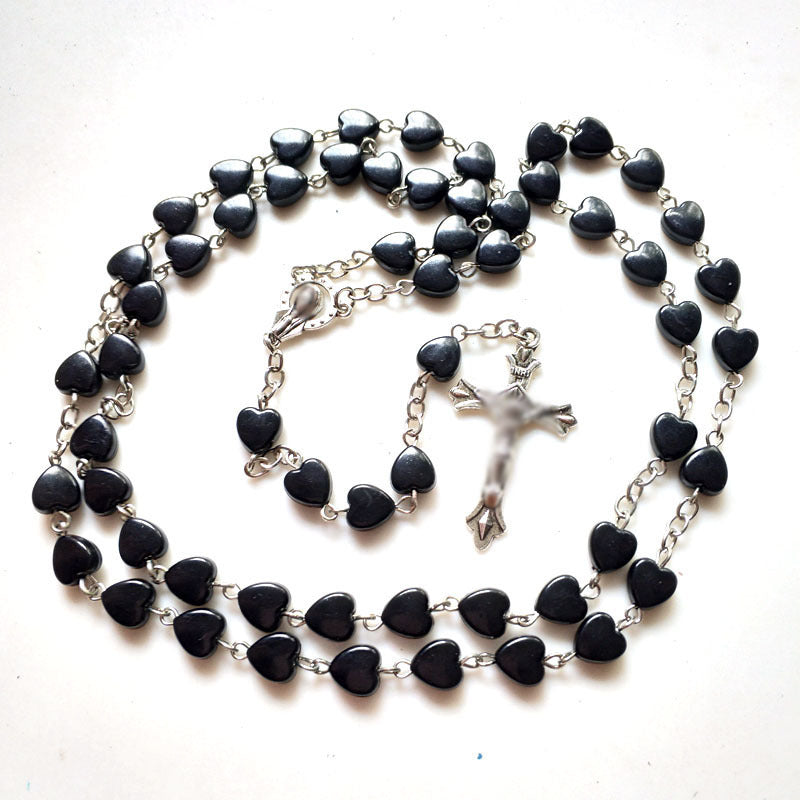Rosary Acrylic Bead Ten Z Frame Necklace