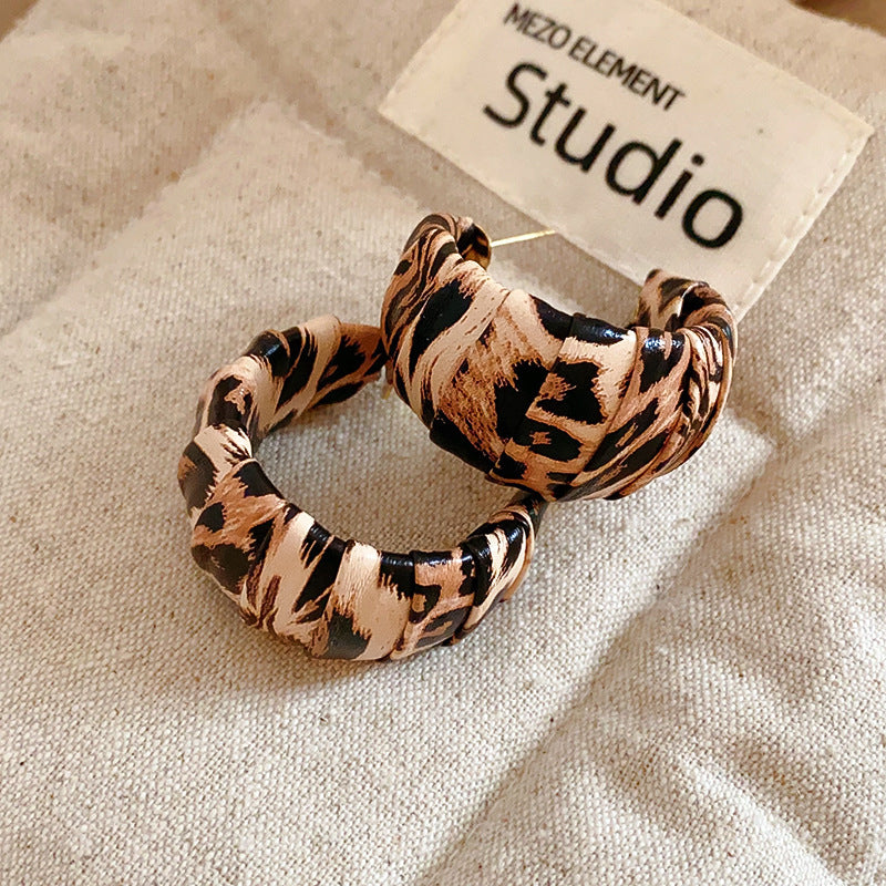 Women's Leopard Print Brown Style Retro High-grade Earrings