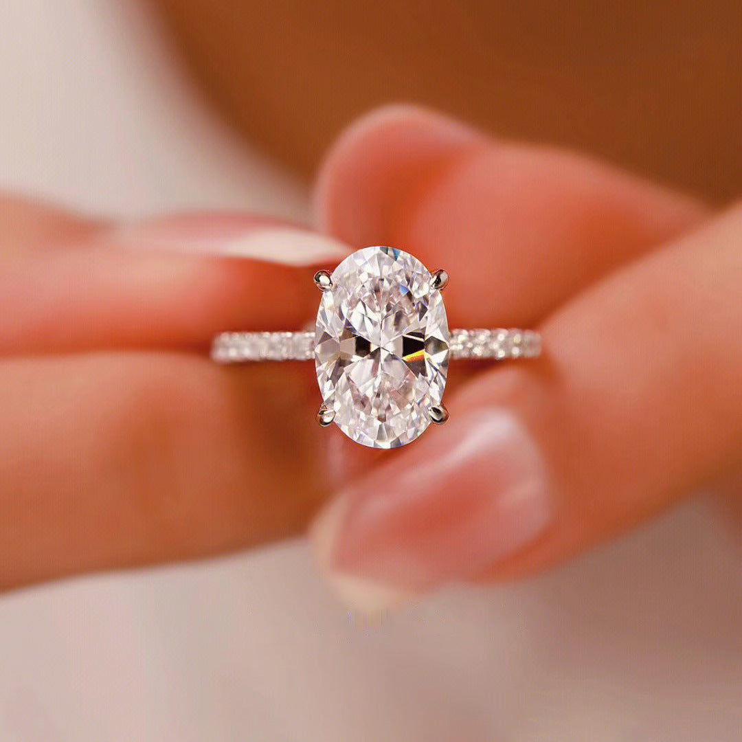 Simulation Moissanite Diamond Oval Big Female Ring