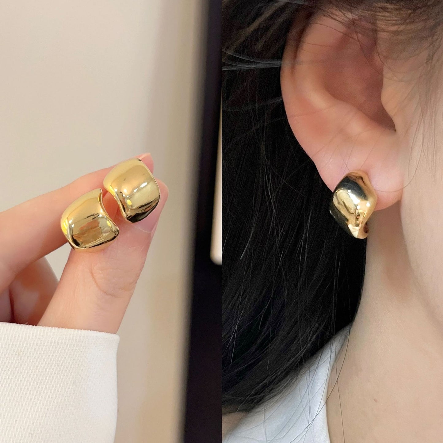 Women's Simple Irregular Metal For Retro Style Stud Earrings