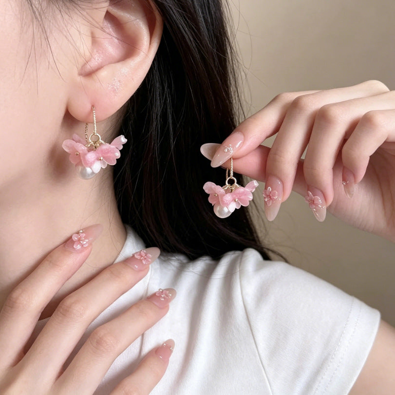 Women's Minority Design Fashionable Flower Light Luxury High-grade Temperament Earrings