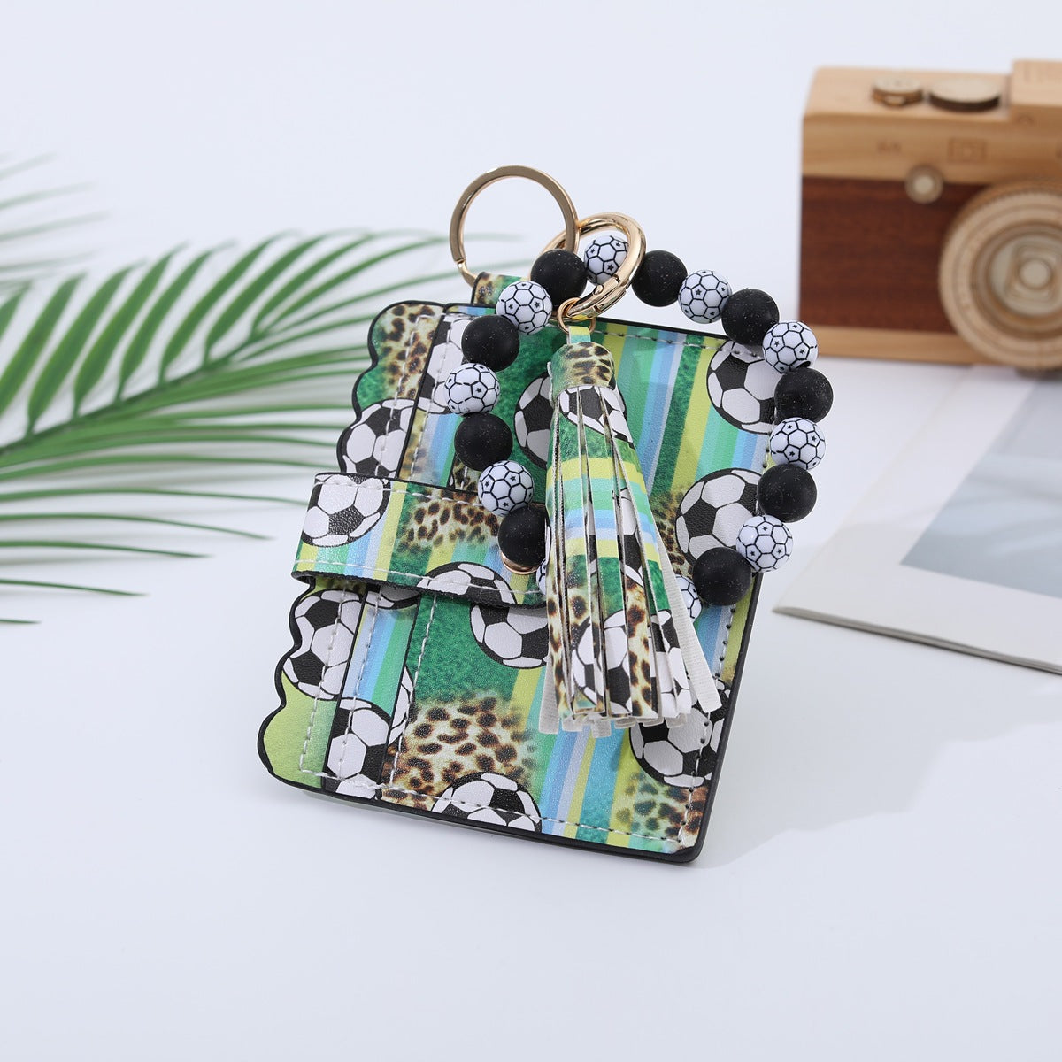 Sports Wooden Bead Card Holder Document Bracelets