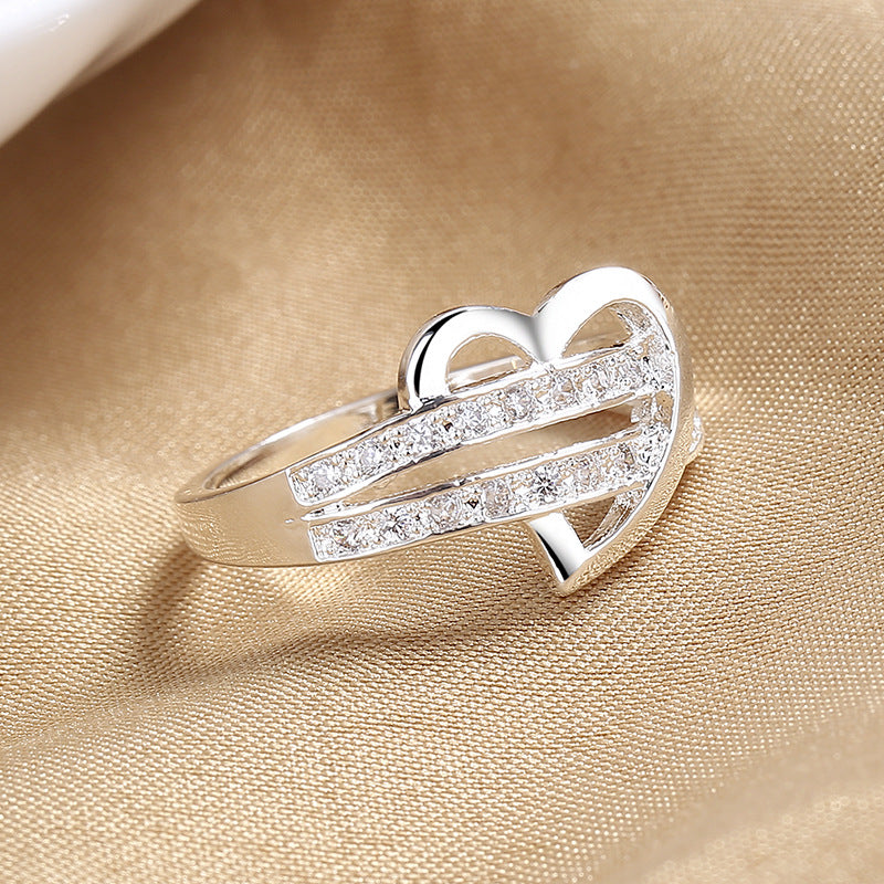 Women's Simple Exquisite Micro Inlaid Zircon Sier Rings
