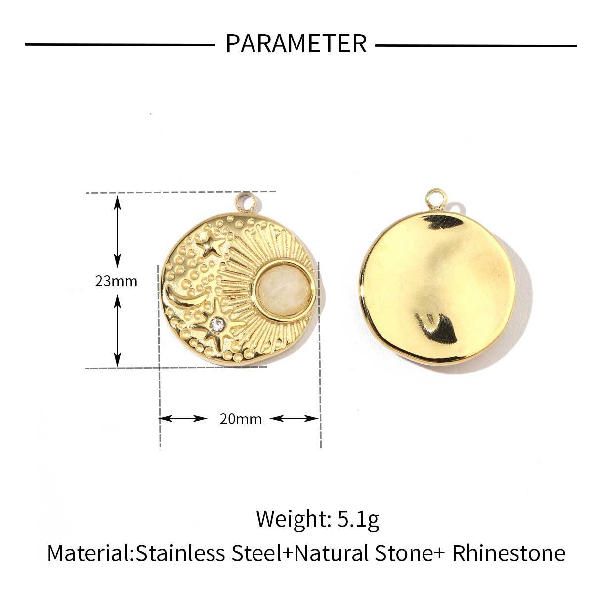 Horn Natural Stone Stainless Steel Bohemian Pendants