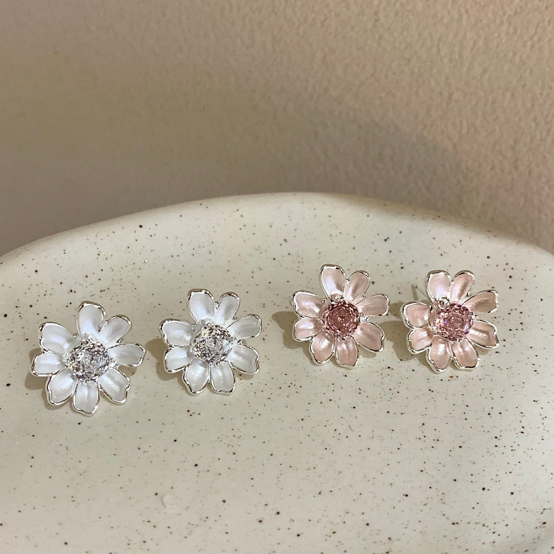 Fresh Sweet Gentle Temperament Versatile Sier Stud Earrings