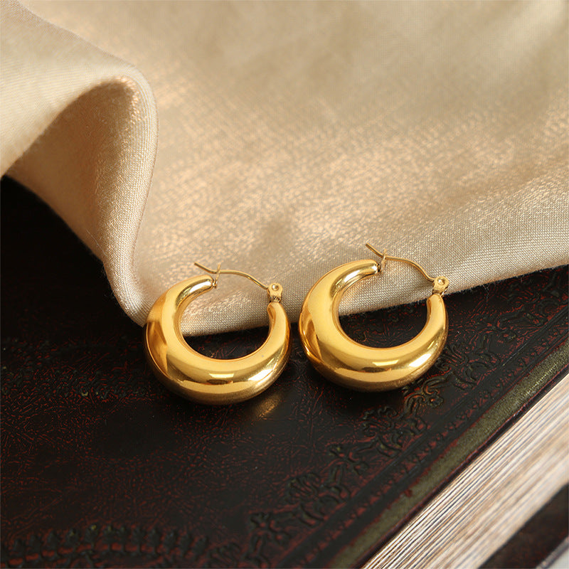 Simple Fashion Personality Niche High Sense Geometric Glossy Earrings