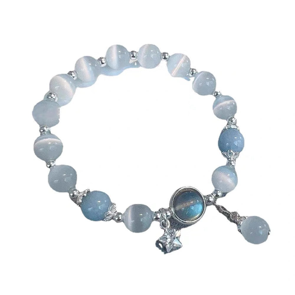 Female Design Crystal Pentagram Gray Moonlight Tide Girlfriend Bracelets