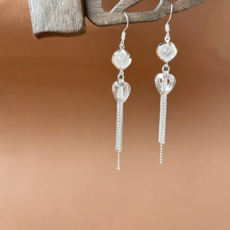 Sier Ethnic Style Peacock Retro Ear Hook Vintage Scenic Spot Earrings