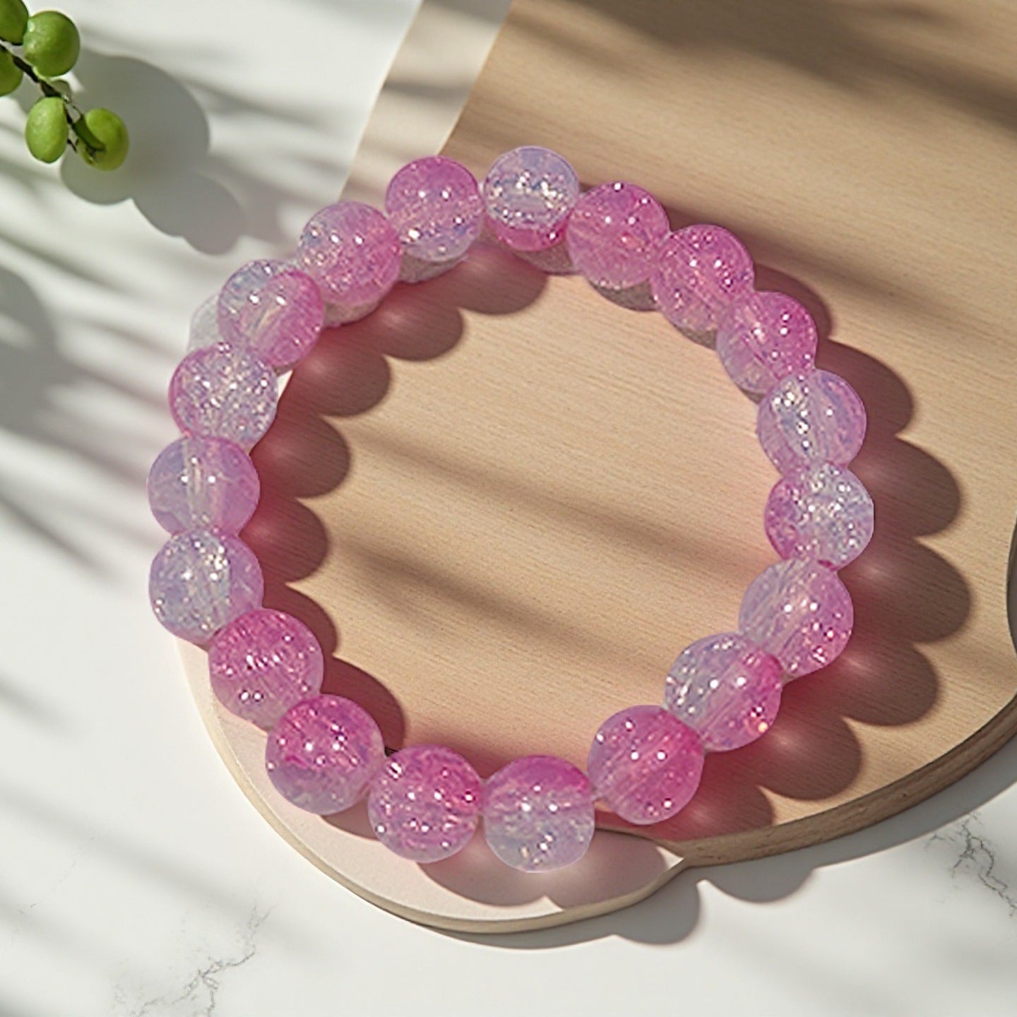 Purple Brushed Floral Beads Female Hand Toy Bracelet